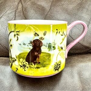 Anthropologie Portobello Stoneware Mug - Brown Pointer Dog